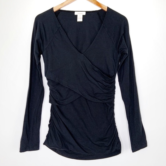 Sundance Tops - Sundance Vanessa Black Faux Wrap Top Size Medium